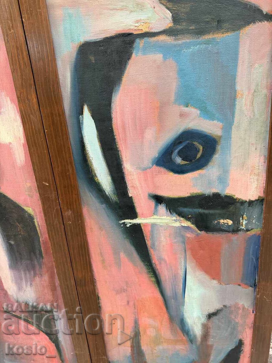 Δημοπρασία Παλιό ζωγραφισμένο παραβάν υπογεγραμμένο έργο τέχνης