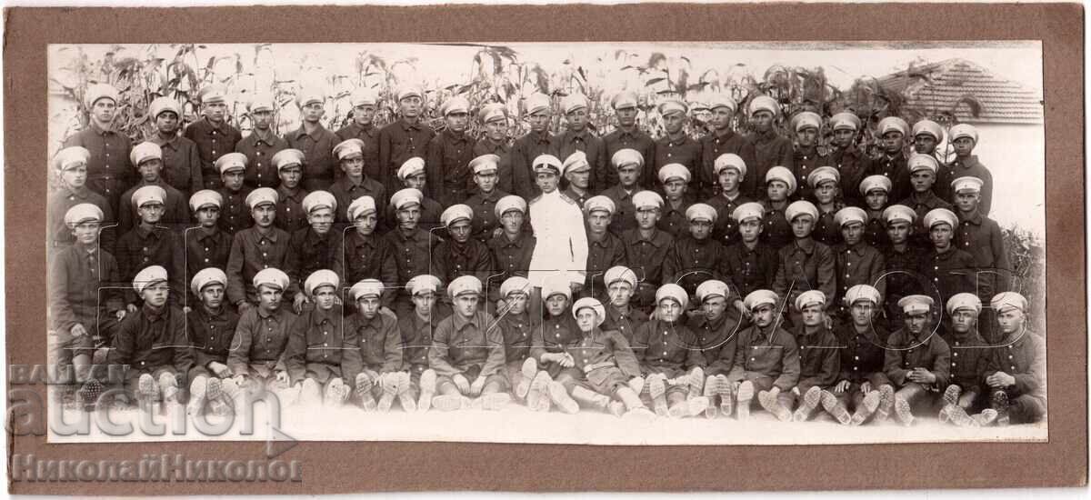 1935 FOTOGRAFIE VECHE CARTON UNITATE MILITARĂ SATUL BORIL OREAHVO E386