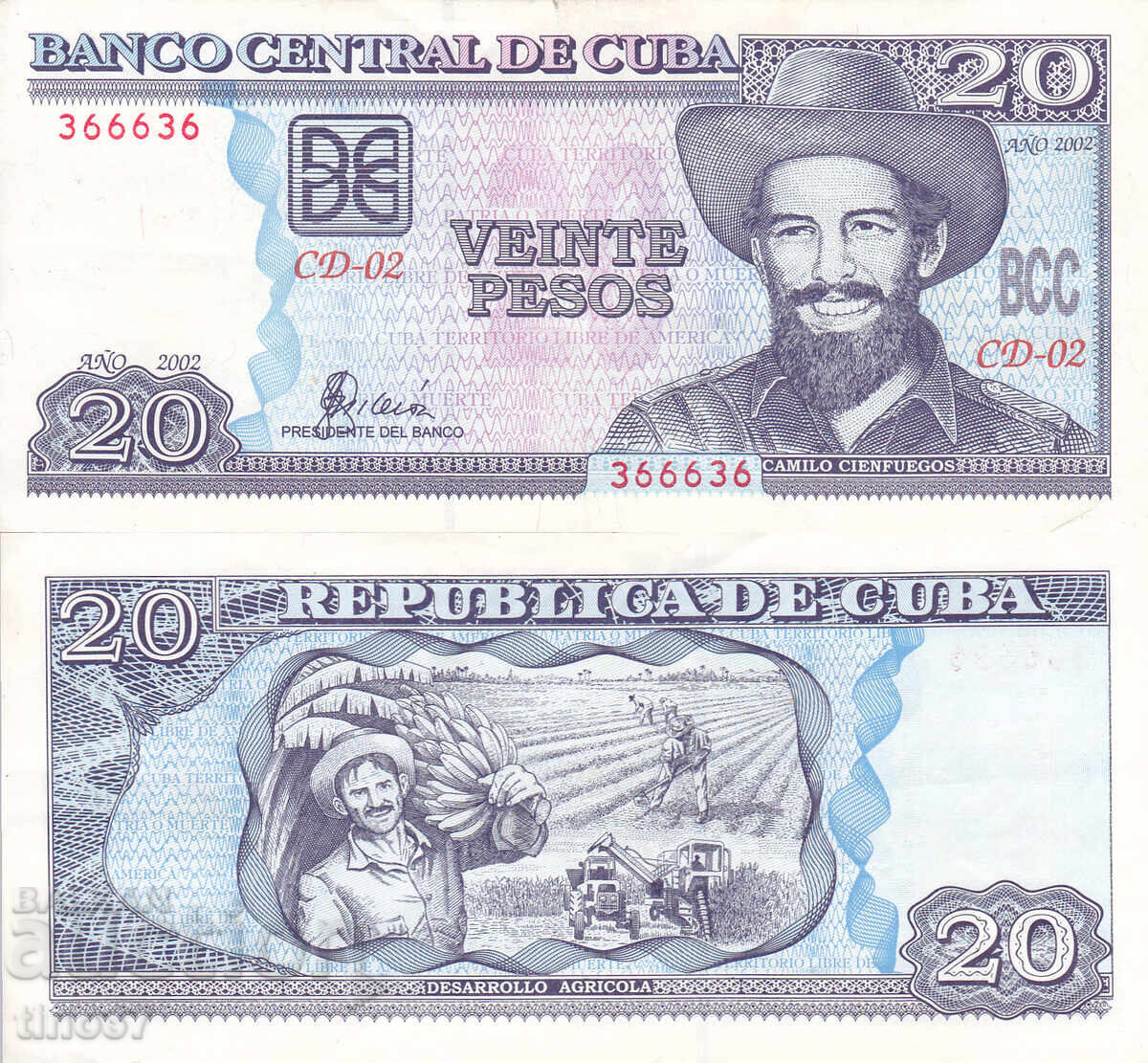 tino37 - CUBA - 20 PESOS - 2002 - VF+