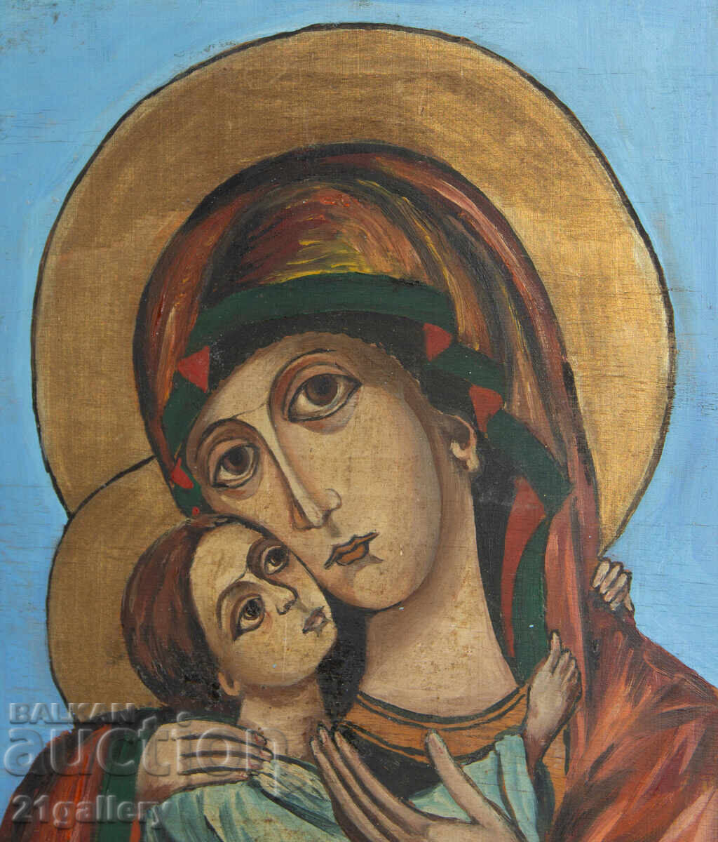 Delivery of Holy Mother with the Child, hand-painted icon, tempera
