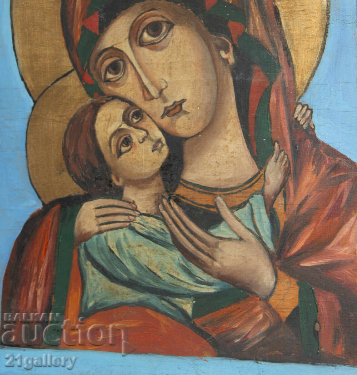 Holy Mother with the Child, hand-painted icon, tempera - 5