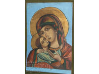 Sfânta Fecioară Maria cu Pruncul, icoană pictată manual, tempera
