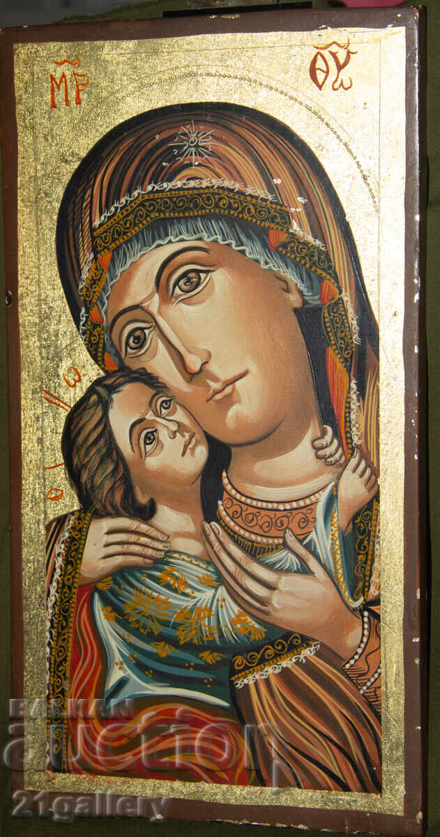 Holy Mother with the Child, hand-painted icon, tempera with price 500.00 BGN | € 255.65 Holy Mother with the Child, hand-painted icon, tempera with price 500.00 BGN | € 255.65