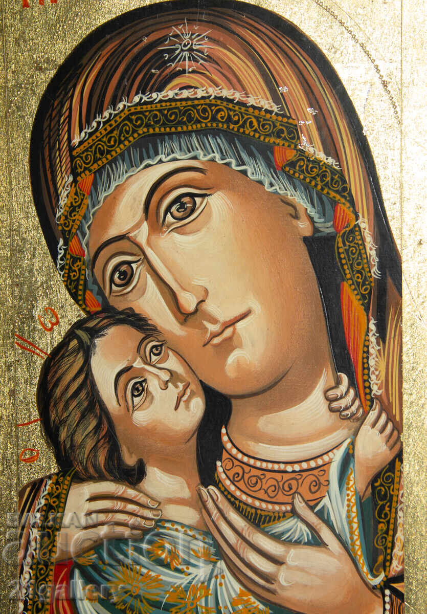 Delivery of Holy Mother with the Child, hand-painted icon, tempera Delivery of Holy Mother with the Child, hand-painted icon, tempera