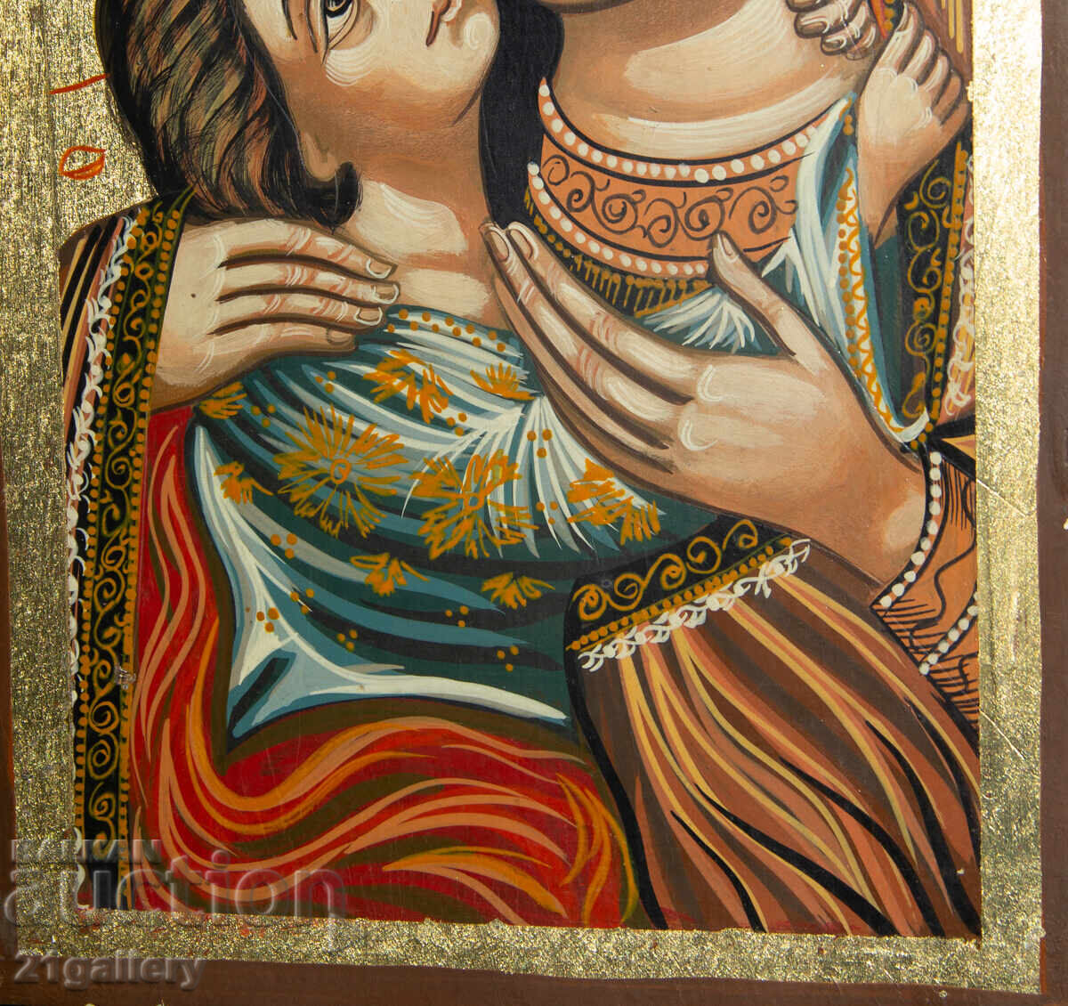 Holy Mother with the Child, hand-painted icon, tempera - 5 Holy Mother with the Child, hand-painted icon, tempera - 5