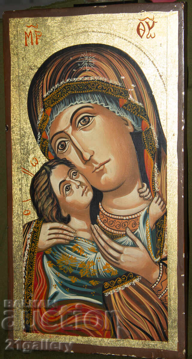 Holy Mother with the Child, hand-painted icon, tempera - 6 Holy Mother with the Child, hand-painted icon, tempera - 6
