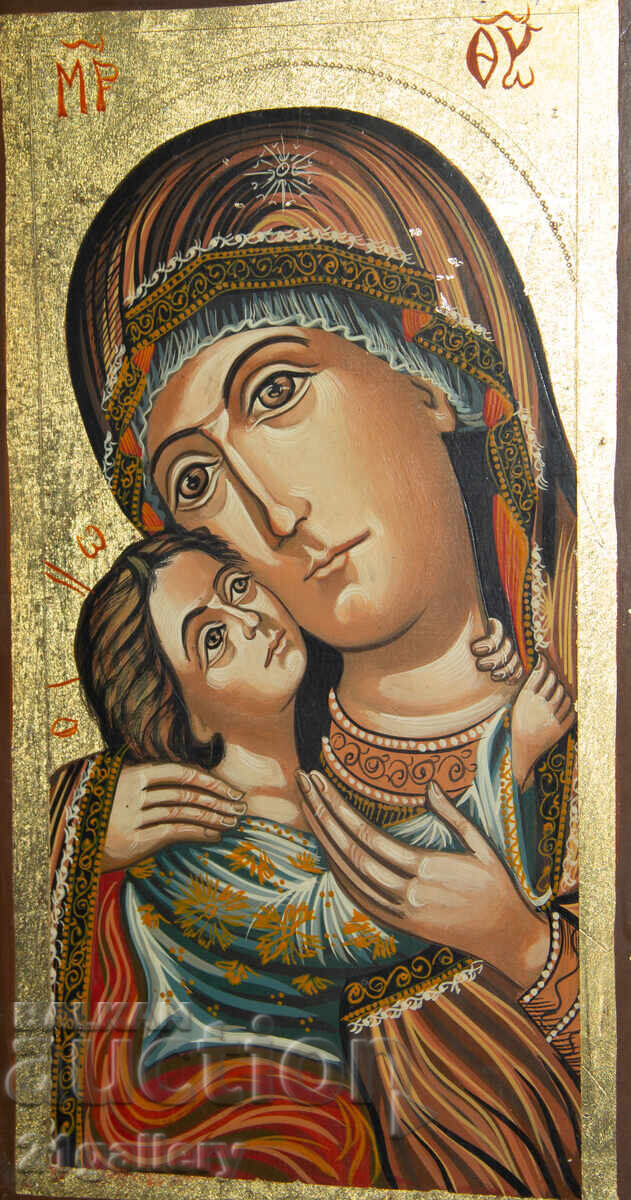 Holy Mother with the Child, hand-painted icon, tempera Holy Mother with the Child, hand-painted icon, tempera