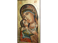 Sfânta Fecioară Maria cu Pruncul, icoană pictată manual, tempera
