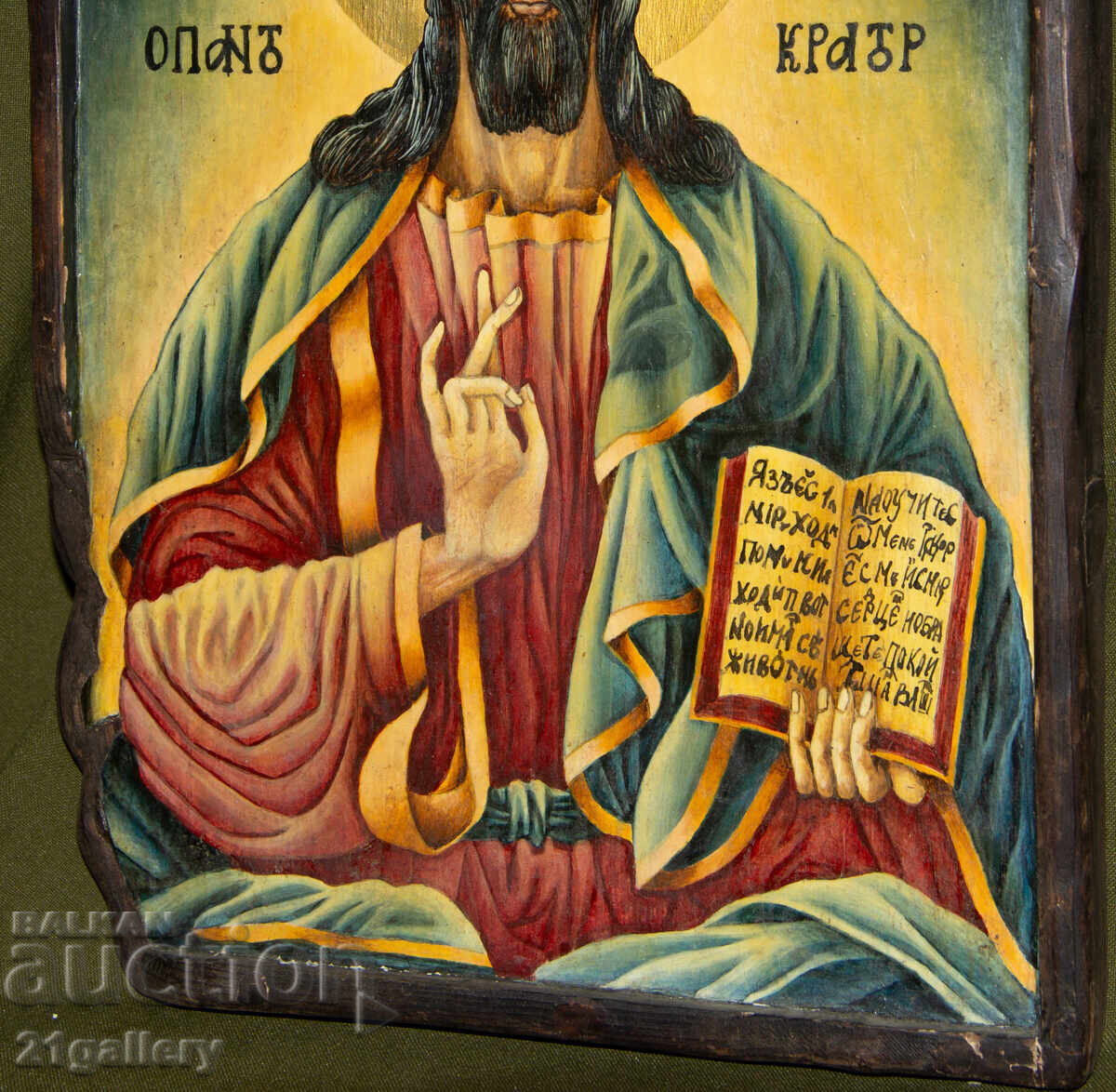 Jesus Christ Pantocrator, hand-painted icon, tempera - 6