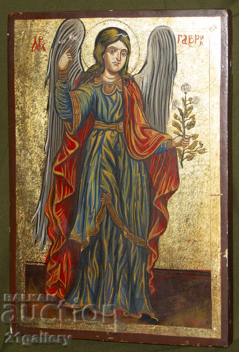 Icoană pictată manual, culori tempera, Arhanghel Gavriil cu preț 600.00 BGN | € 306.78 Icoană pictată manual, culori tempera, Arhanghel Gavriil cu preț 600.00 BGN | € 306.78