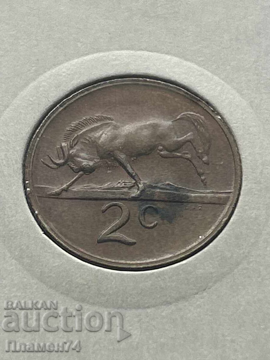 2 Cents 1976 South Africa with price 2.00 BGN | € 1.02