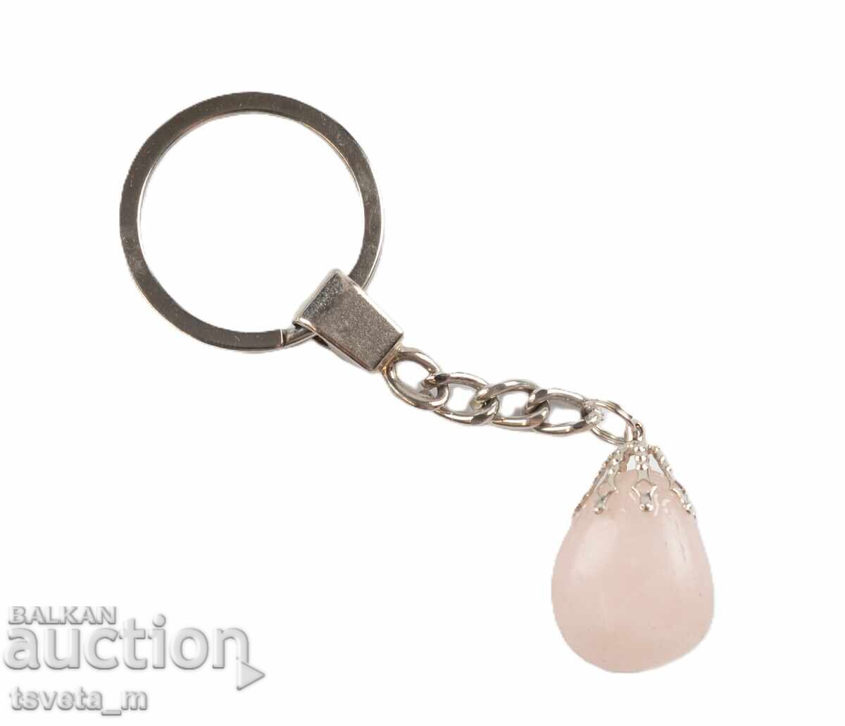 Keychain with a semi-precious stone