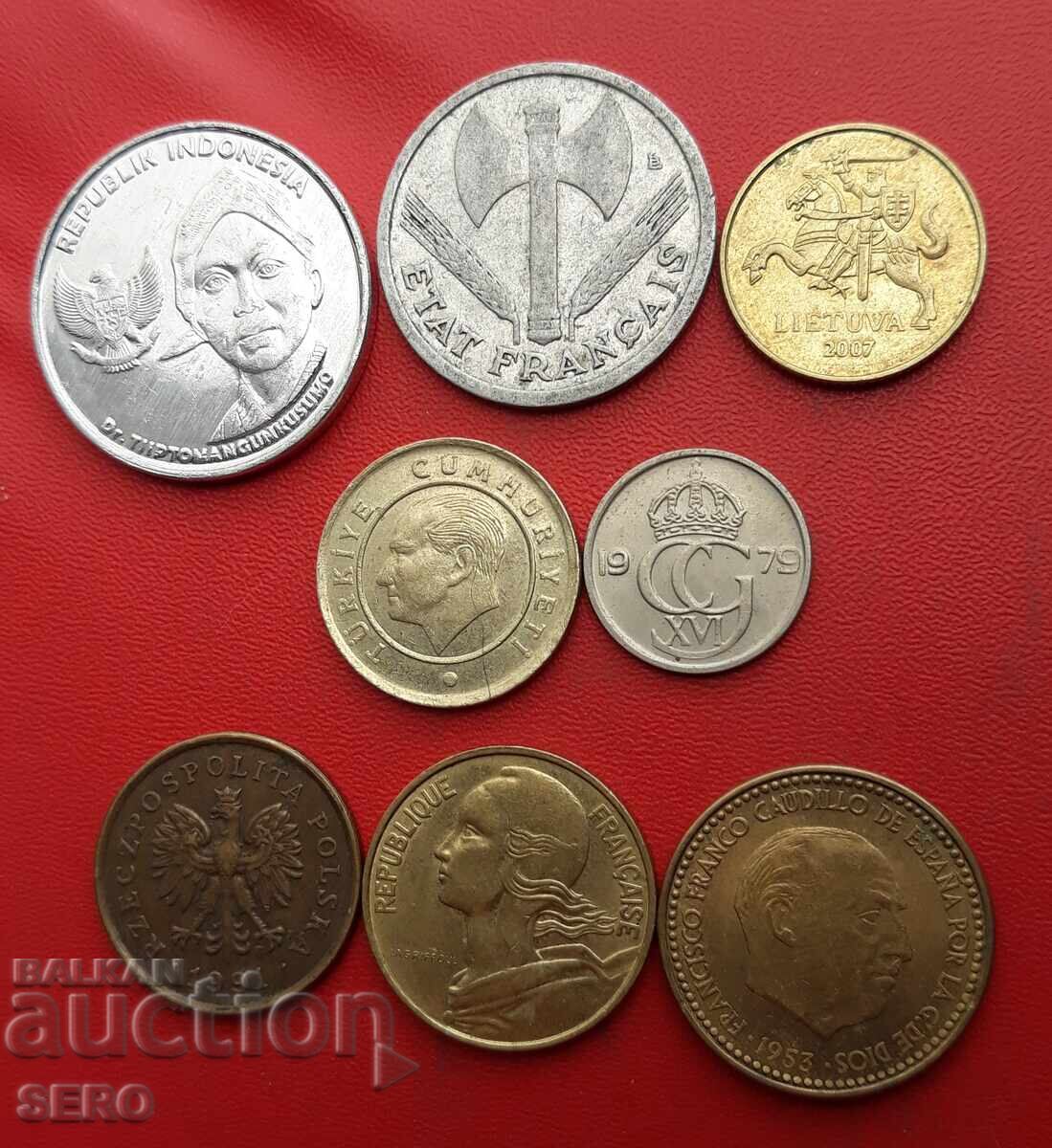 Mixed lot of 8 coins with price 1.00 BGN | € 0.51
