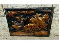 РУСКА ТРОЙКА ДЯДО МРАЗ КОЛЕДА ГОЛЯМО СОЦ МЕДНО ПАНО КАРТИНА