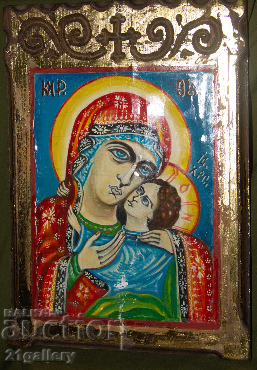 Света Богородица с Младенеца, икона, дърворезба с цена 400.00 лв. | € 204.52