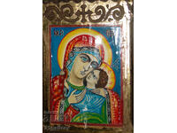 Света Богородица с Младенеца, икона, дърворезба