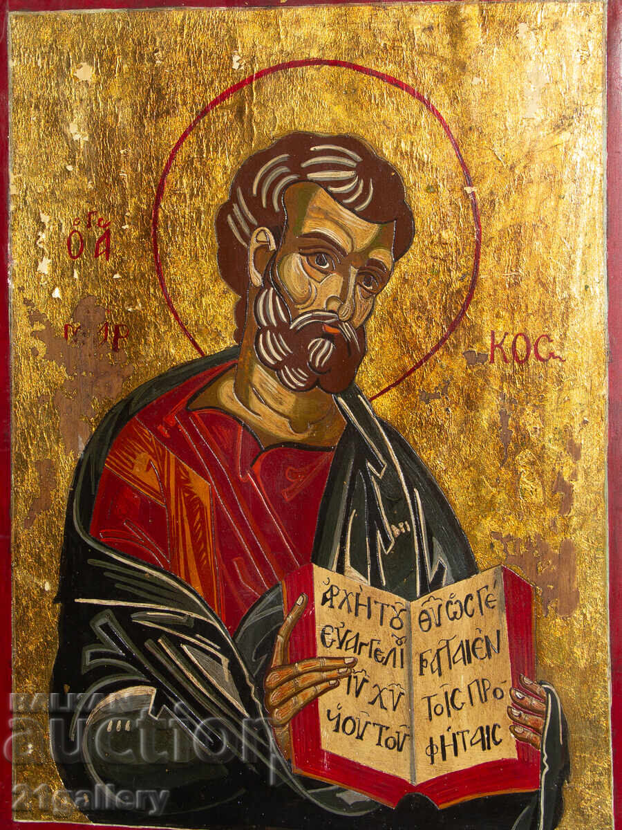 Άγιος Μάρκος, χειροποίητη αγιογραφία, τέμπερα με τιμή 500.00 BGN | € 255.65
