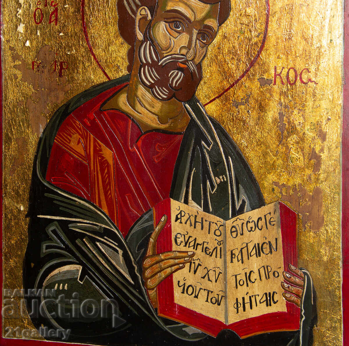 Άγιος Μάρκος, χειροποίητη αγιογραφία, τέμπερα - 5