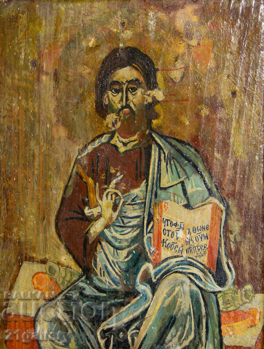 Доставка на Иисус Христос Пантократор, ръчно рисувана икона, темпера Доставка на Иисус Христос Пантократор, ръчно рисувана икона, темпера