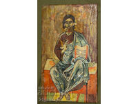 Iisus Hristos Pantocrator, icoană pictată manual, tempera