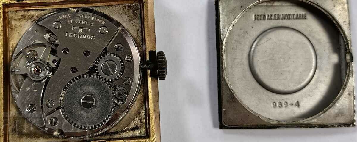 RARE TECHNOS SELECT SWISS LARGE GOLD MEN'S WATCH - 7