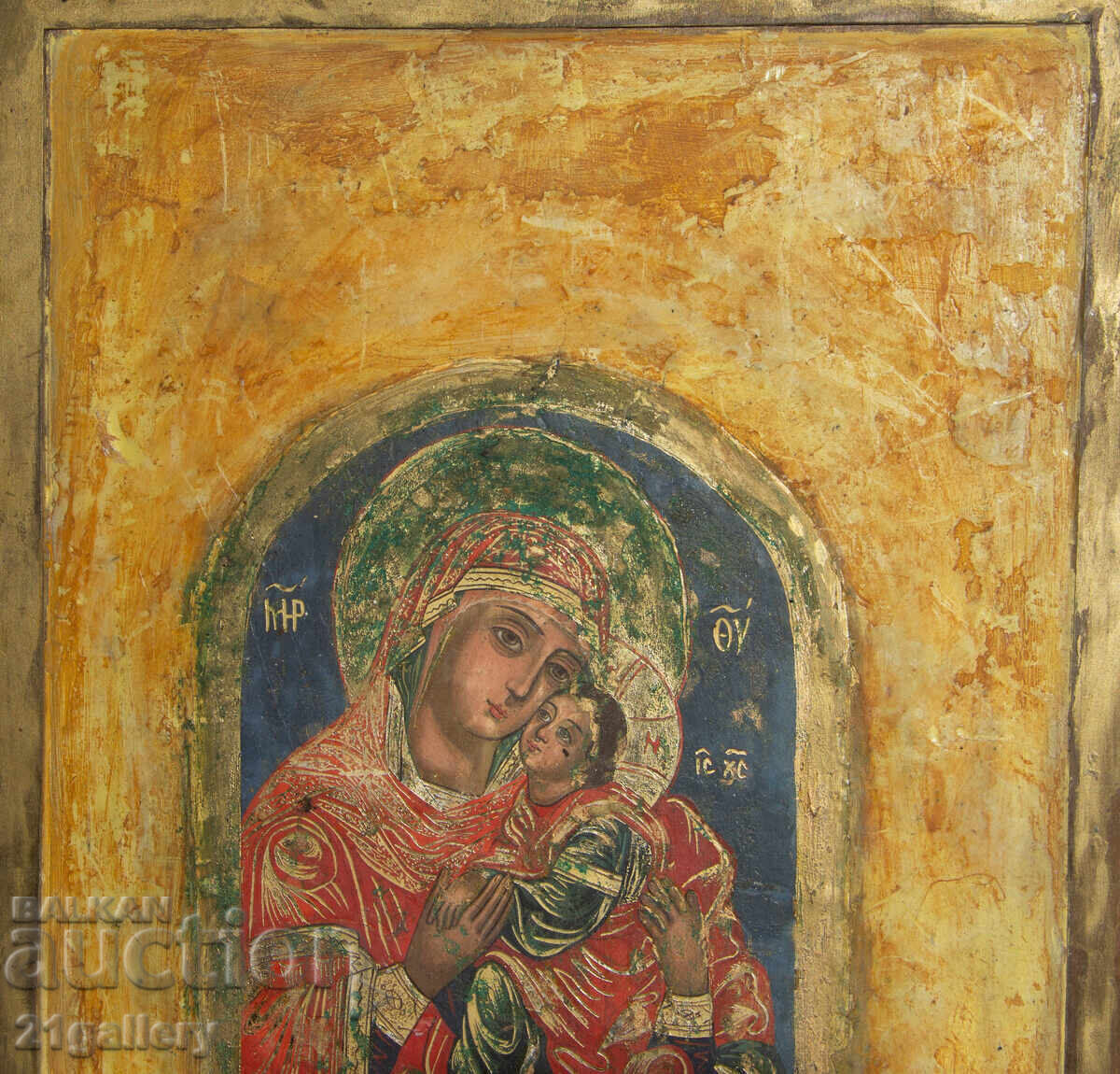 Livrarea Sfânta Fecioară Maria cu Pruncul, icoană pictată manual, tempera Livrarea Sfânta Fecioară Maria cu Pruncul, icoană pictată manual, tempera