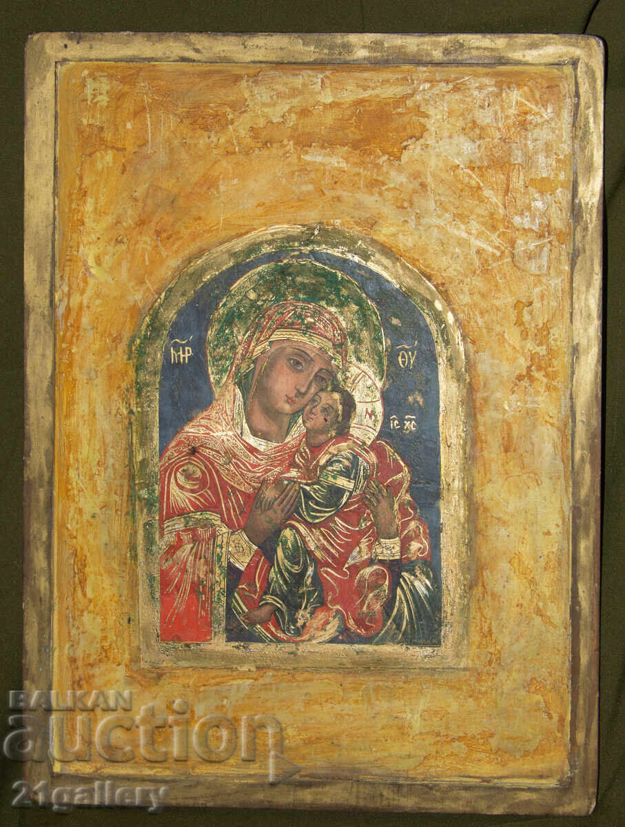 Sfânta Fecioară Maria cu Pruncul, icoană pictată manual, tempera Sfânta Fecioară Maria cu Pruncul, icoană pictată manual, tempera