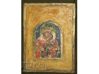 Sfânta Fecioară Maria cu Pruncul, icoană pictată manual, tempera