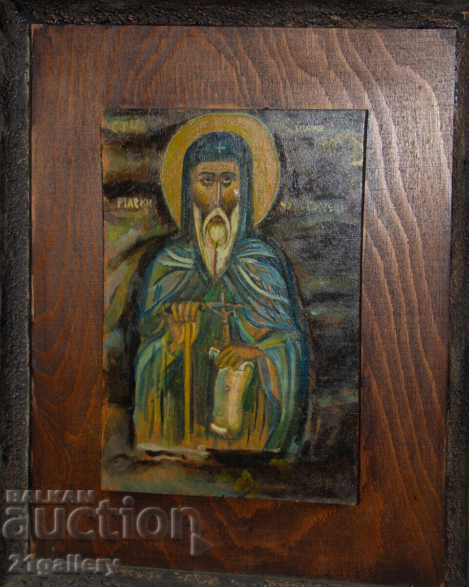 Licitație Sfântul Ioan de Rila Făcătorul de minuni, icoană pictată manual, tempera Licitație Sfântul Ioan de Rila Făcătorul de minuni, icoană pictată manual, tempera