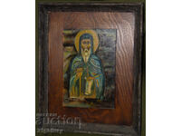 Sfântul Ioan de Rila Făcătorul de minuni, icoană pictată manual, tempera