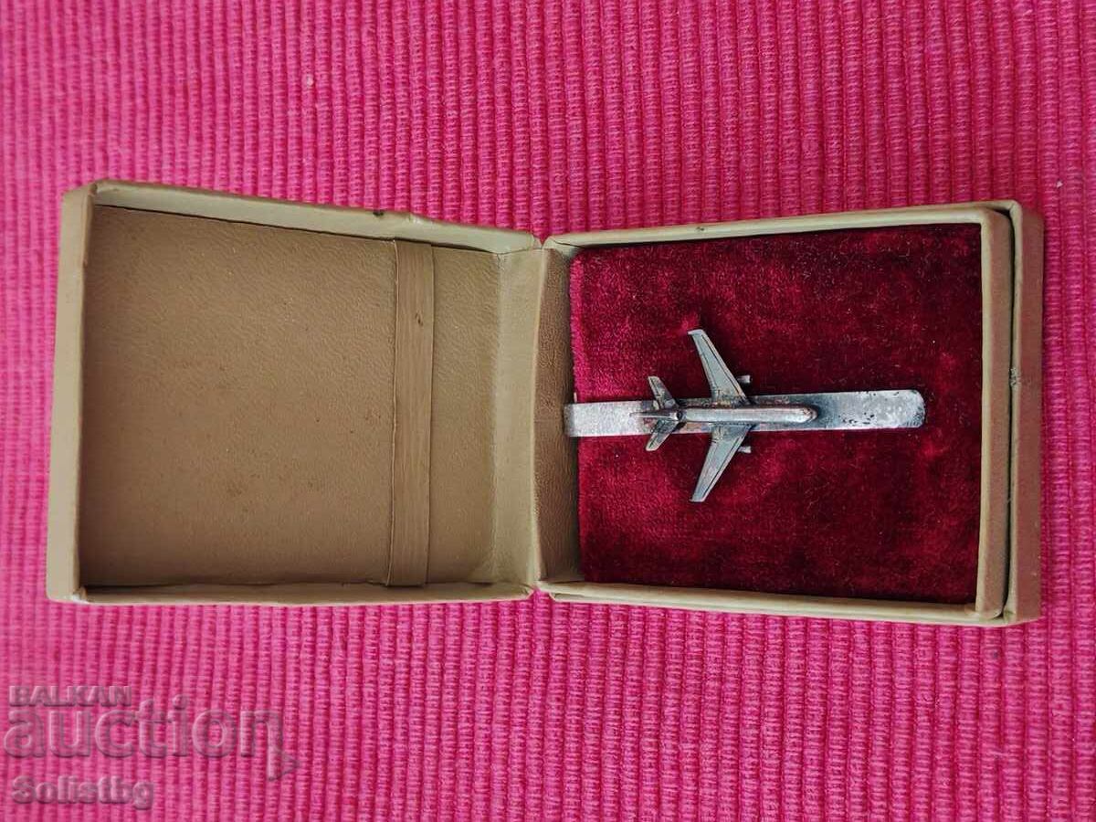 Παλιά ασημένια καρφίτσα γραβάτας, Αεροπλάνο με τιμή 160.00 BGN | € 81.81