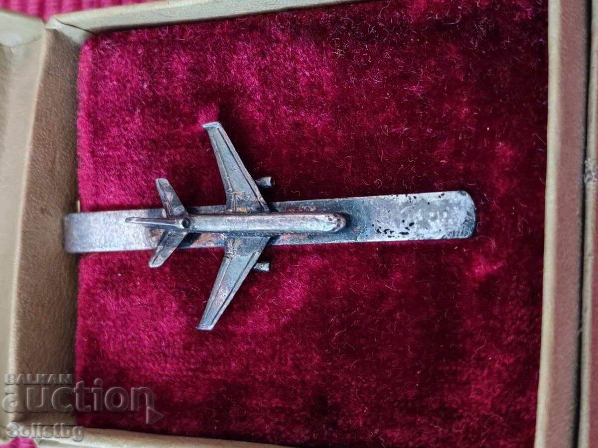 Δημοπρασία Παλιά ασημένια καρφίτσα γραβάτας, Αεροπλάνο