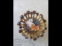 Bohemian Brooch, Polished Semi-Precious Stones