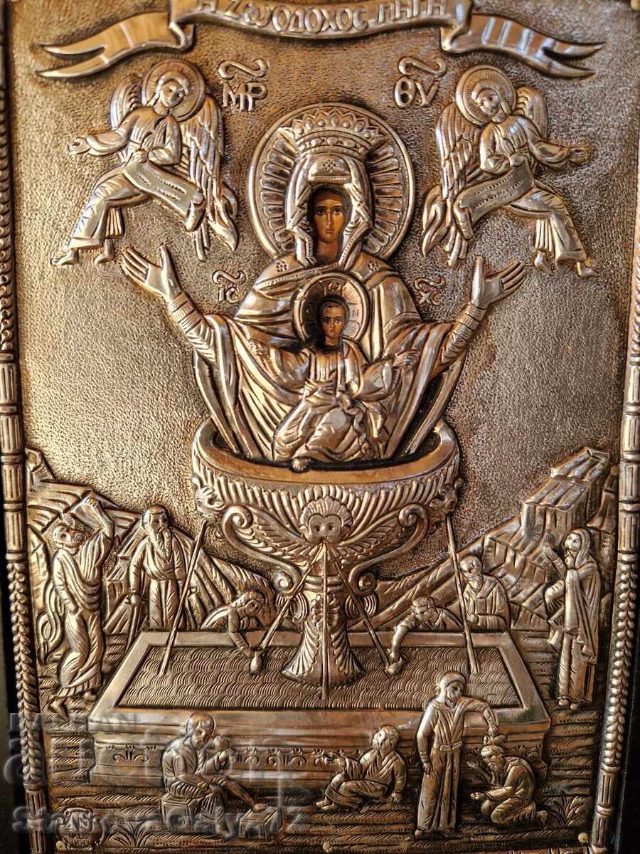 Delivery of Wonderful antique silver icon with certificate and hallmarks