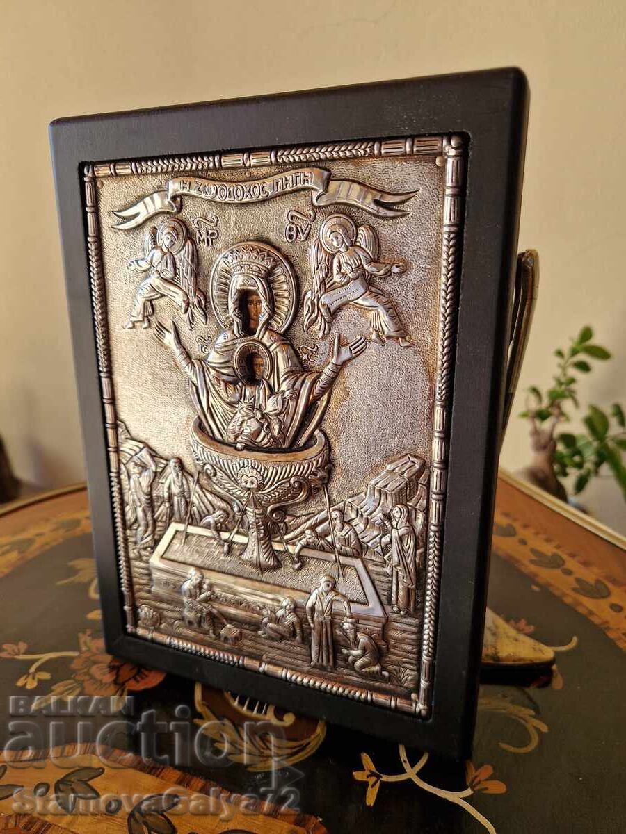 Wonderful antique silver icon with certificate and hallmarks - 6