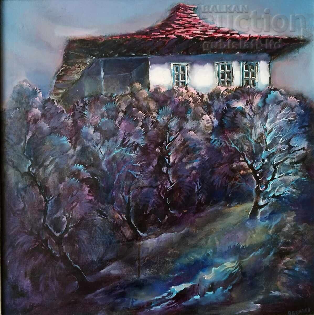 Έργο ζωγραφικής, τοπίο, σπίτι, ζωγρ. Βασίλ Μπέντσεφ (1945-2014) - 1 με τιμή 890.00 BGN | € 455.05 Έργο ζωγραφικής, τοπίο, σπίτι, ζωγρ. Βασίλ Μπέντσεφ (1945-2014) - 1 με τιμή 890.00 BGN | € 455.05