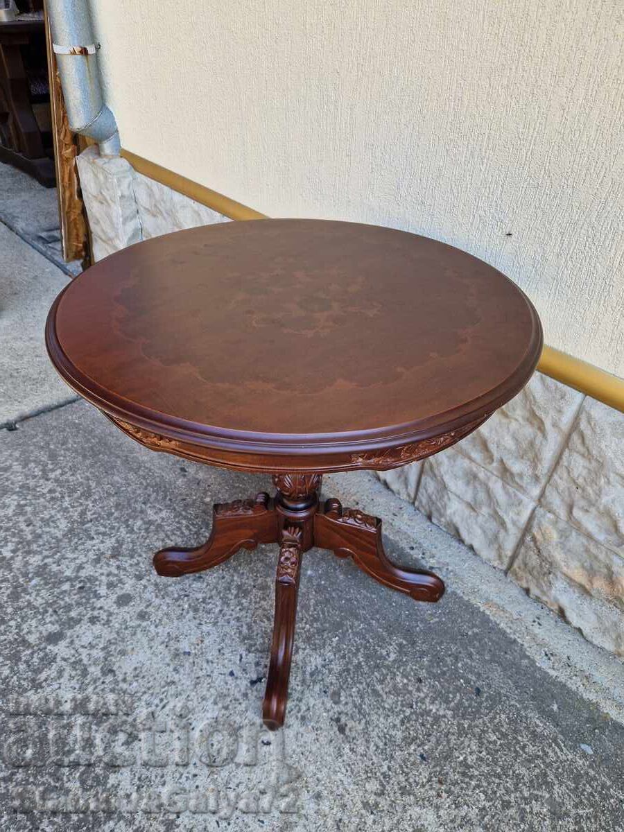 Υπέροχο αντίκα ξύλινο τραπέζι με ένθετα και σκαλιστά σχέδια