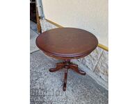 Masă antică superbă din lemn, intarsie și sculptură