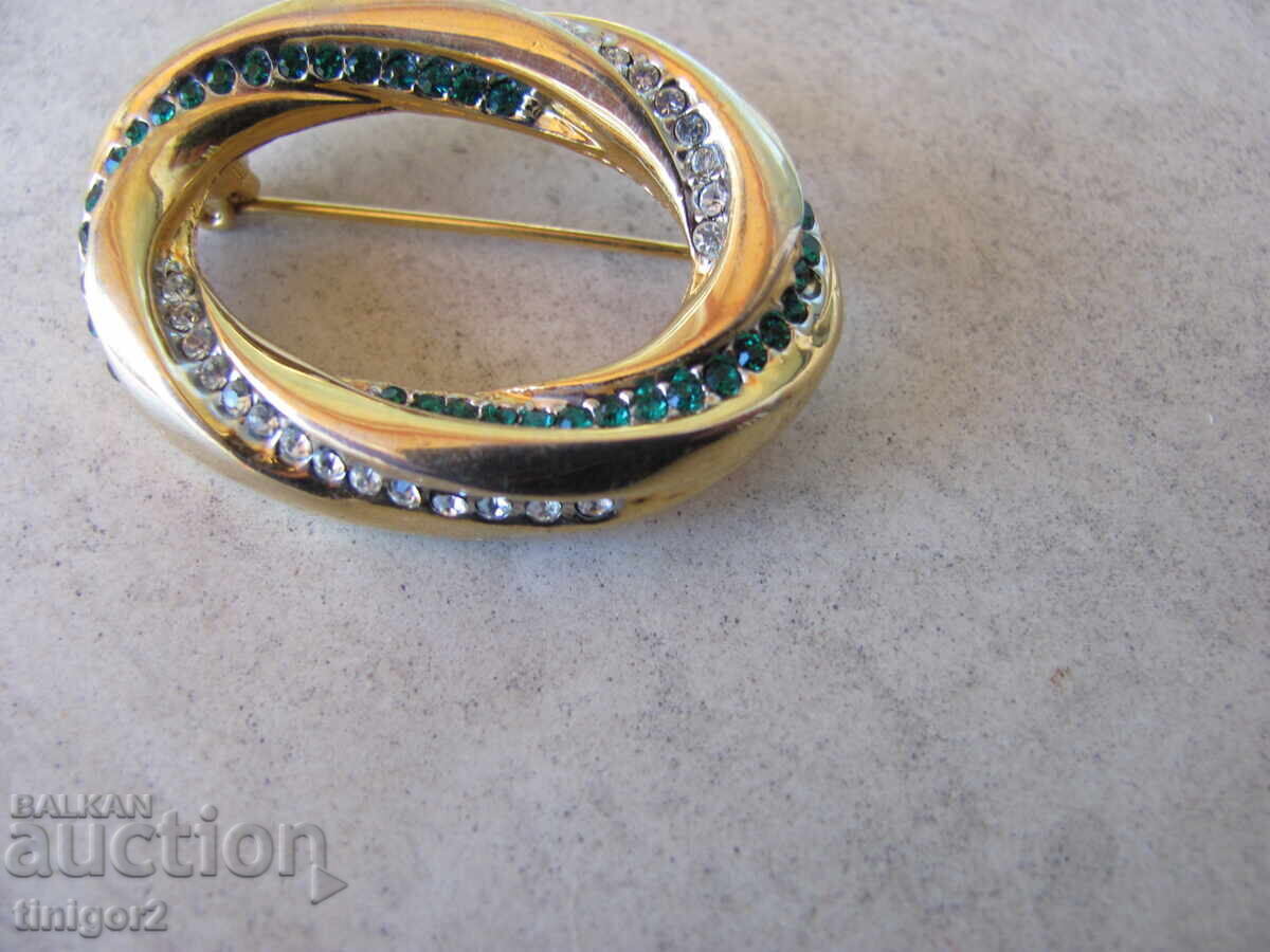 Аукцион Красива Брошка с изумруди (смарагди ),цирконии,маркировка