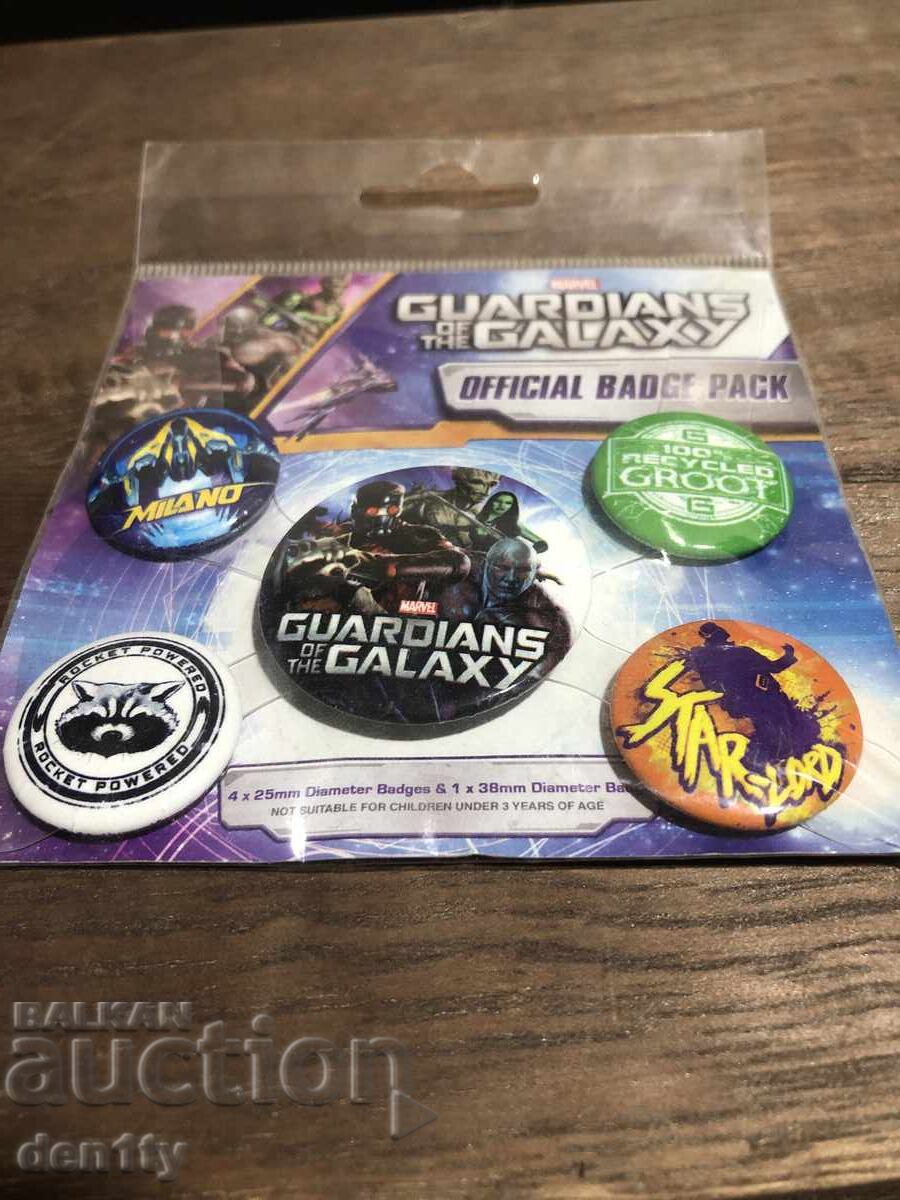 Set oficial insigne Marvel: Gardienii Galaxiei cu preț 16.00 BGN | € 8.18