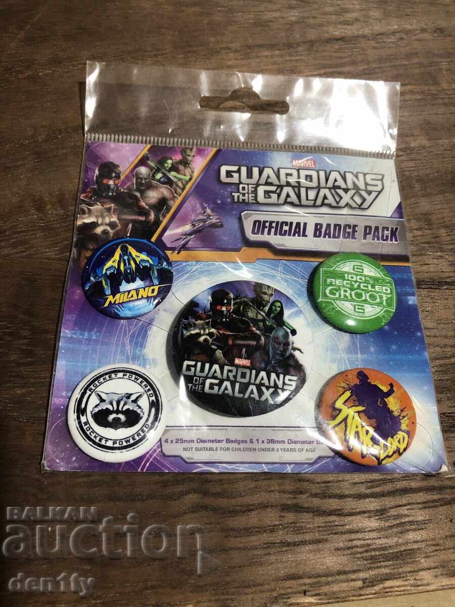 Set oficial insigne Marvel: Gardienii Galaxiei