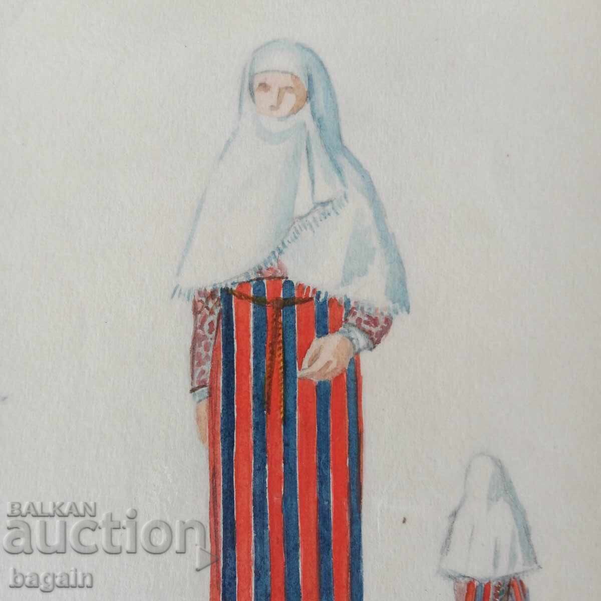 Acuarelă de femeie pomacă cu preț 135.00 BGN | € 69.02 Acuarelă de femeie pomacă cu preț 135.00 BGN | € 69.02