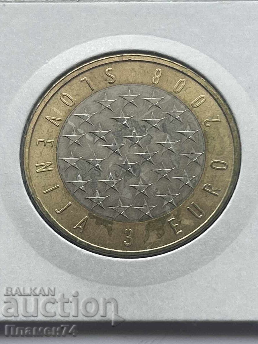 3 Euro 2008 Slovenia Slovenian Presidency of the EU with price 18.00 BGN | € 9.20 3 Euro 2008 Slovenia Slovenian Presidency of the EU with price 18.00 BGN | € 9.20