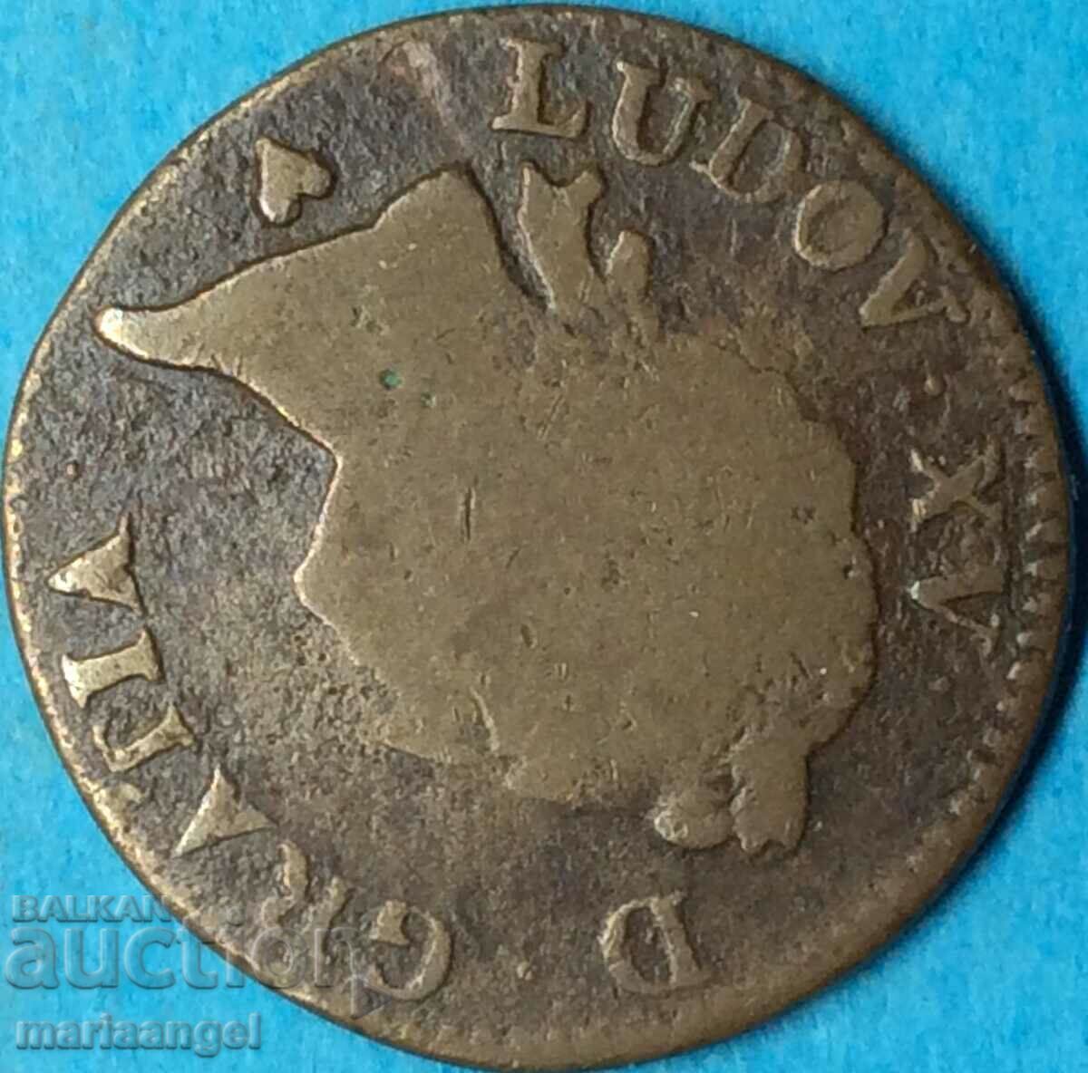 Delivery of France 1 salt 1772 Louis XV copper