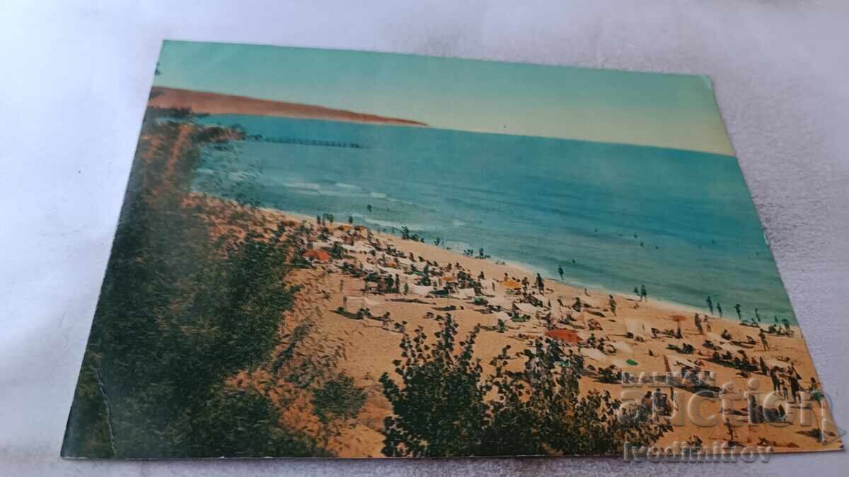 Carte poștală Obzor Vedere de pe plajă 1962