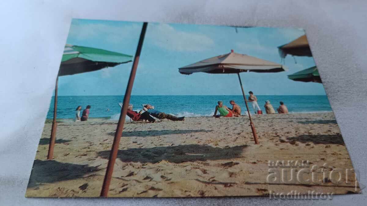 Пощенска картичка Златни пясъци Плажът 1981 Пощенска картичка Златни пясъци Плажът 1981