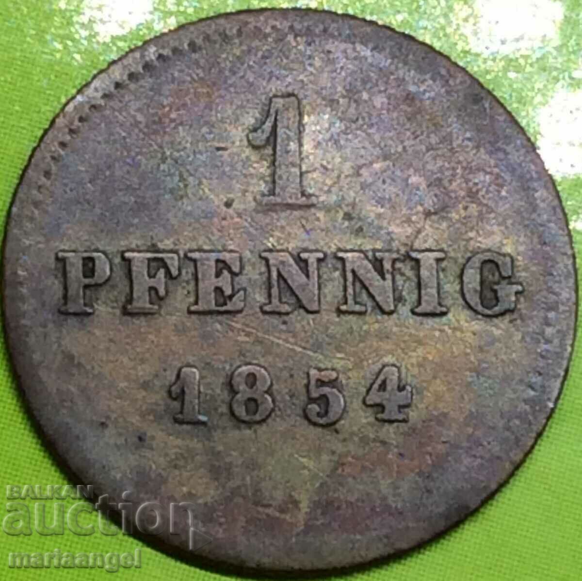 Bayern 1 pfennig 1854 Γερμανία μέλι