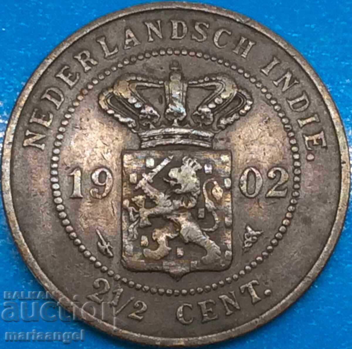 Netherlands Indies 1902 2 1/2 Cent 30mm Μεγάλος Χαλκός Netherlands Indies 1902 2 1/2 Cent 30mm Μεγάλος Χαλκός