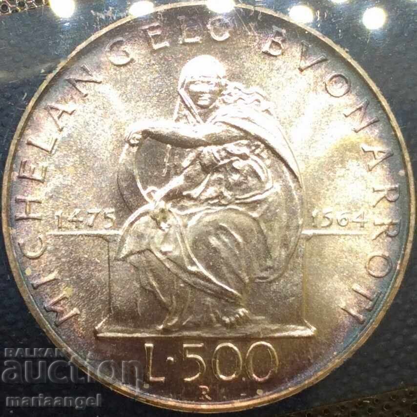Delivery of 500 Lire 1975 Italy UNC Michelangelo Silver Certificate Delivery of 500 Lire 1975 Italy UNC Michelangelo Silver Certificate