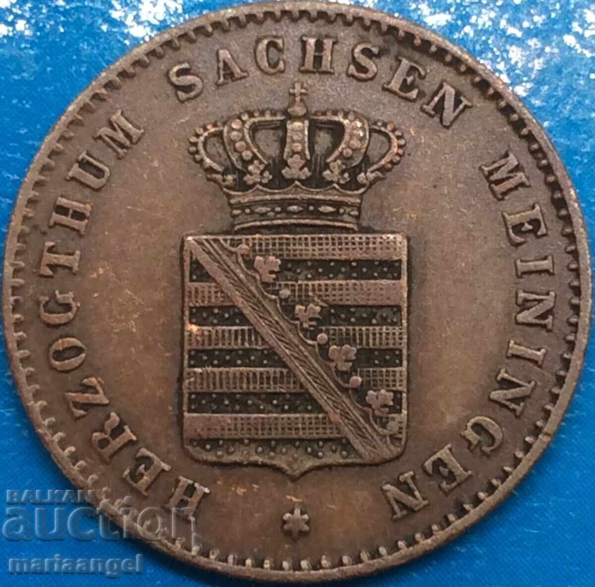 Auction  Saxe-Meiningen 2 pfennig 1865 Germany - quite rare
